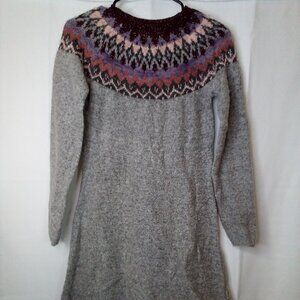 Maurices Sweater Dress Women XS Long Sleeve Soft Stretch Gray Pink